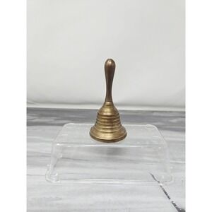 Hand Bell Antique Brass School Teacher Dinner Vintage 3.5 Inches Works Primitive
